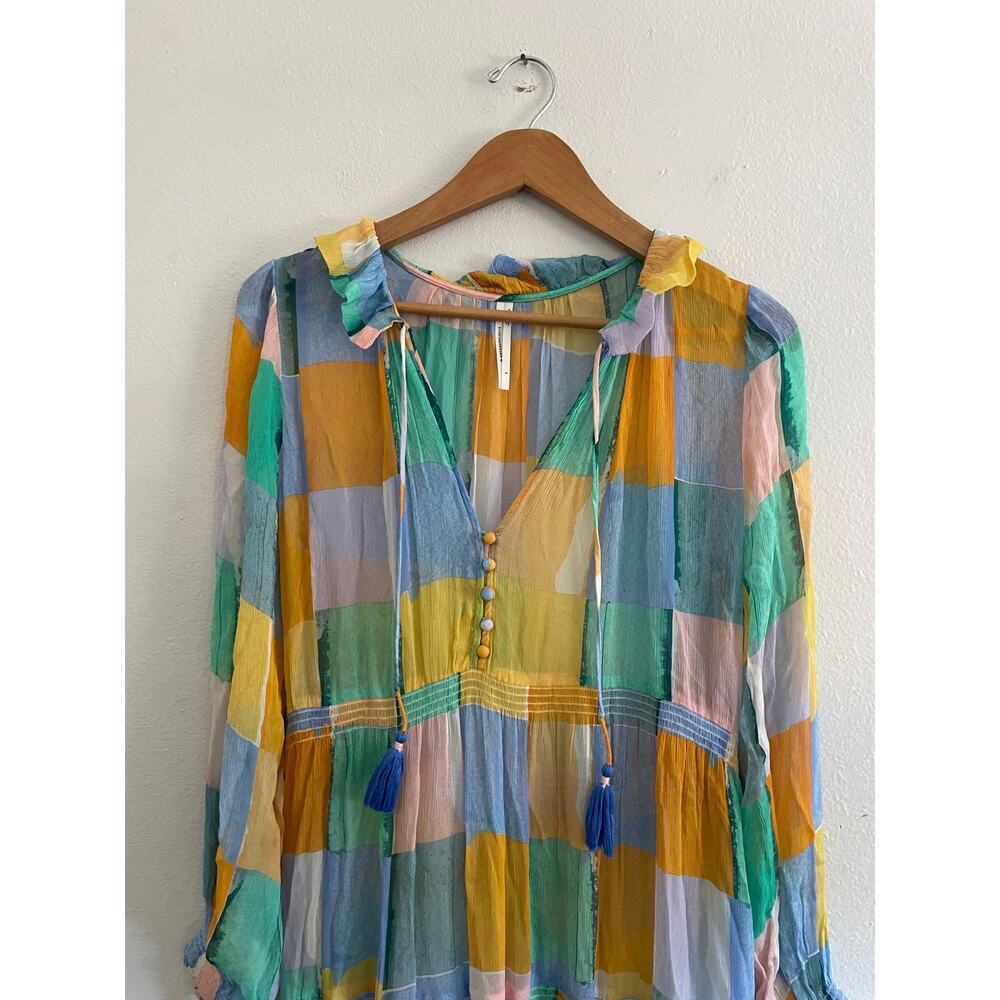 By Anthropologie The Marais Printed Chiffon Maxi Dress Size S $178 MSRP - Picture 3 of 4